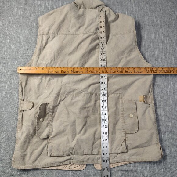 Vintage Banana Republic Photojournalist Safari Vest Khaki Canvas Msns Large - Picture 10 of 14
